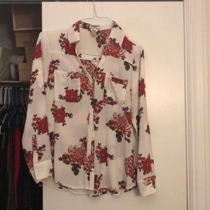 Express Fall Floral Portifino Shirt